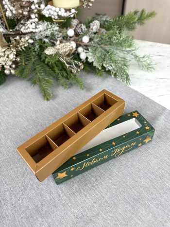 Коробка с окном под 5 конфет Созвездие, 210х50х33 мм (дно и обечайка) — изображение 4